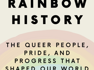 Course title that says Rainbow History the queer people pride and progress that shaped our world